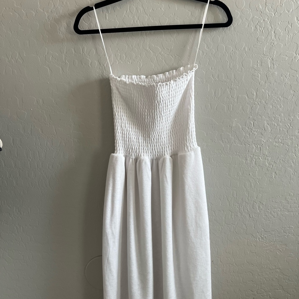Beach Riot White Strapless Coverup Dress